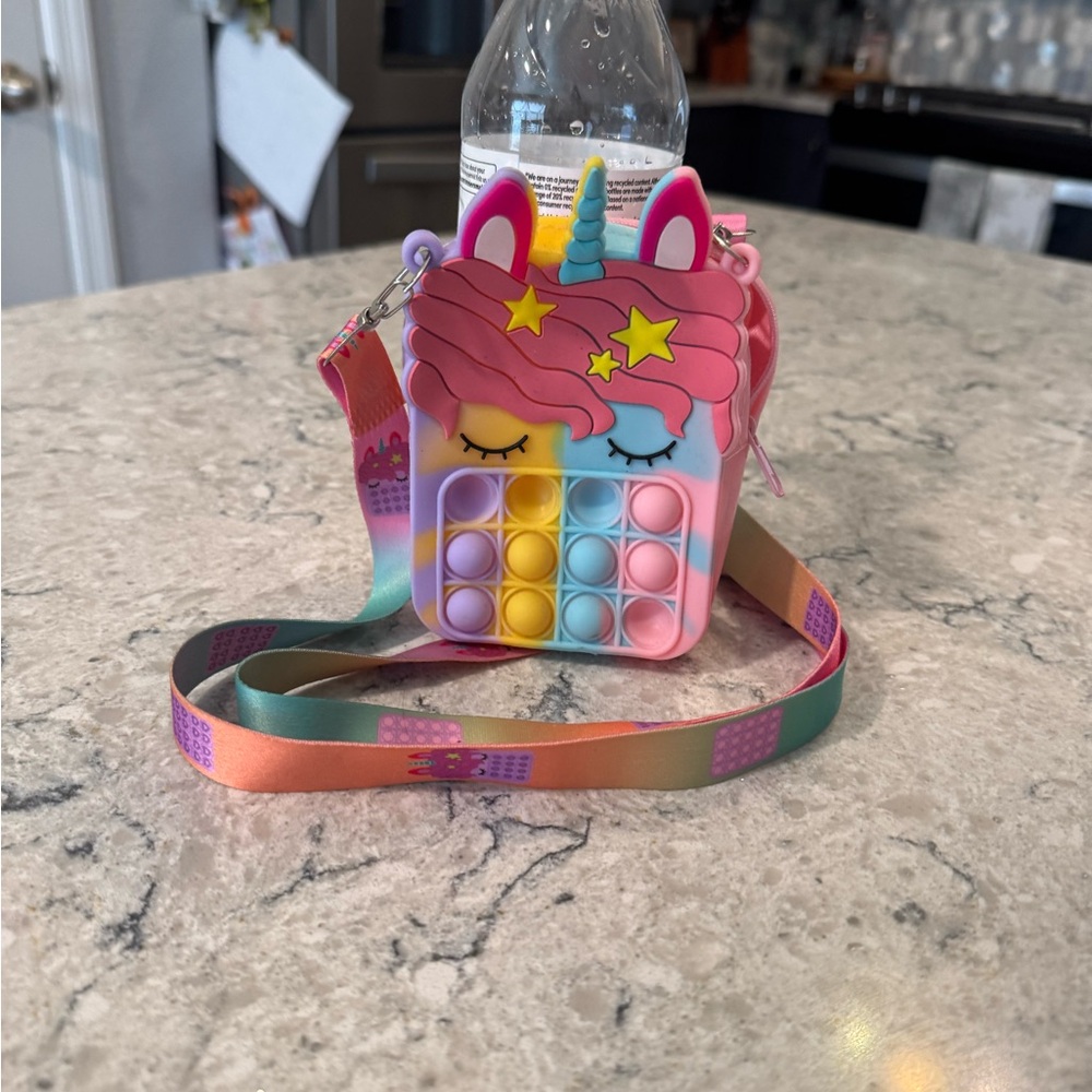 Playful Pop It Pink and Blue House Shaped Bag